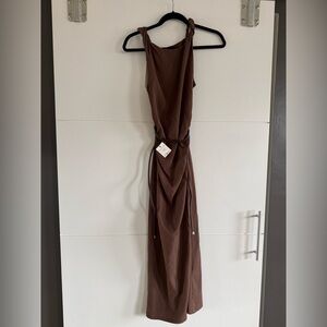 NWT Zara Brown Textured Maxi dress